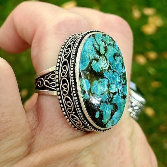New Chrysocolla 925 Silver Ring. - Picture 8 of 16